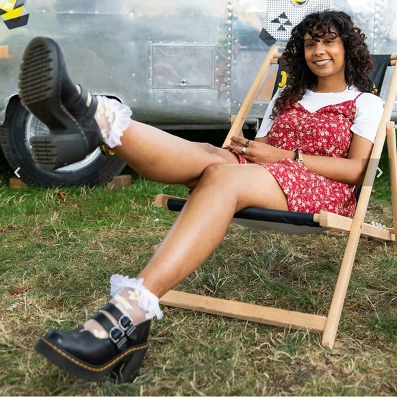 Dr. Martens Shoes - DR. MARTENS l Eviee Sendal Leather Heeled Platform Mary Janes Size 6